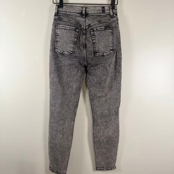 7 For All Mankind Smoke Grey Retro Corset High Rise Skinny Jeans Womens Size 26 - Picture 6 of 11